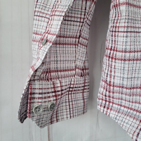 Taso Elba Men’s XL Button Front 100% Textured Cotton Long Sleeve Shirt, EUC - Picture 6 of 11